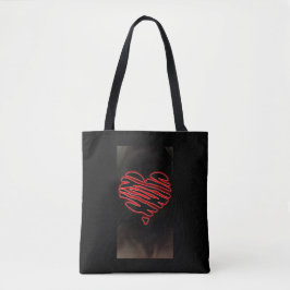 Black eart Tote Tygkasse