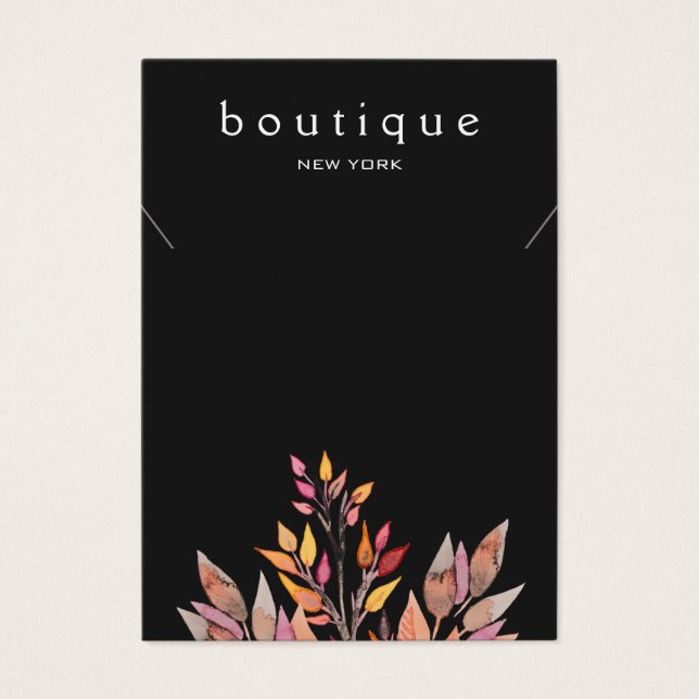 Black Earthy Necklace Jewelry Visning Card Visitkort (Framsidan)