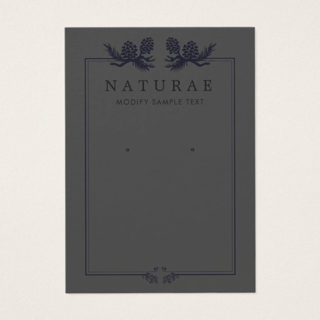 Black Earthy Vintage Earring Jewelry Visning Visitkort (Framsidan)