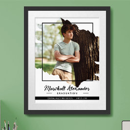 Black Edgy Abstrakt Torn Photo Studenten Poster