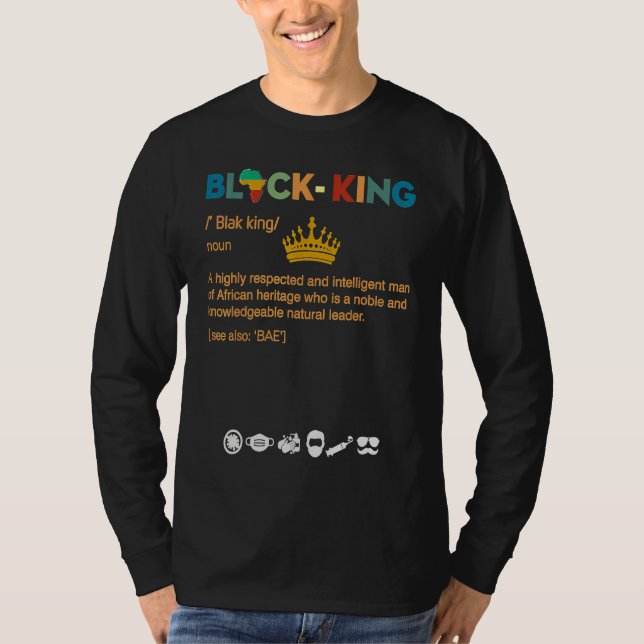 Black Educated Motivated Melanin King African Amer T Shirt (Framsida)