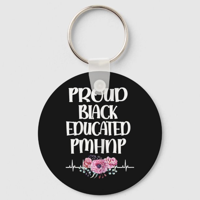 Black Educated Pmhnp Psychimic Nurse Practitione Nyckelring (Framsida)