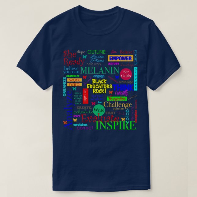 Black Educators Sten African American Teacher Educ T Shirt (Design framsida)