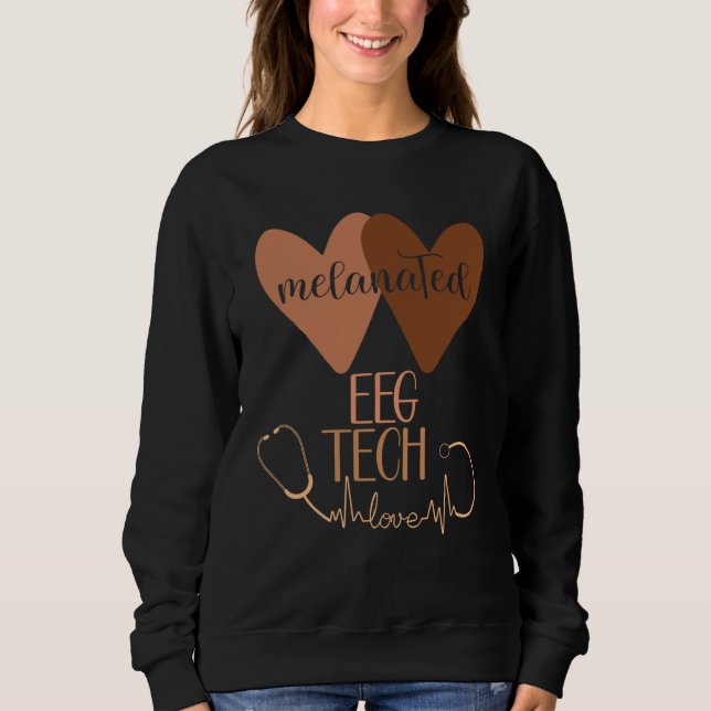Black EEG Tech Melanated Black History Neurology T T Shirt (Framsida)