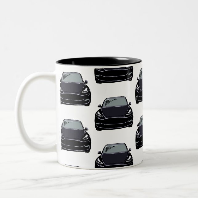 Black Electric Fordon SUV-bil Två-Tonad Mugg (Vänster)