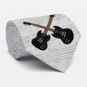 Black Electric Guitar Lakan Music Tie Slips