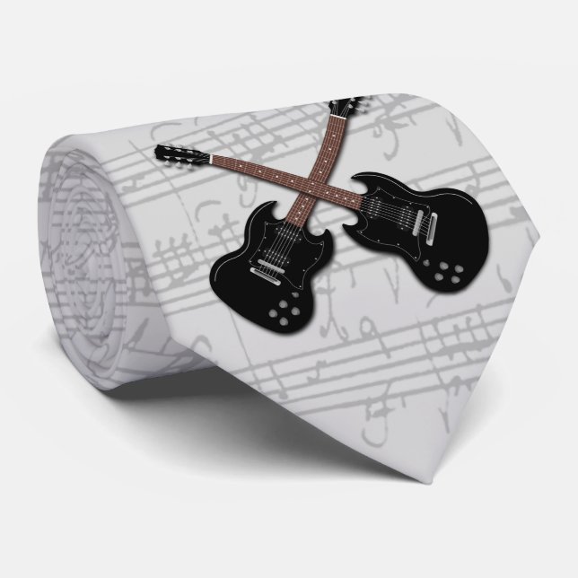 Black Electric Guitar Lakan Music Tie Slips (Rullad)