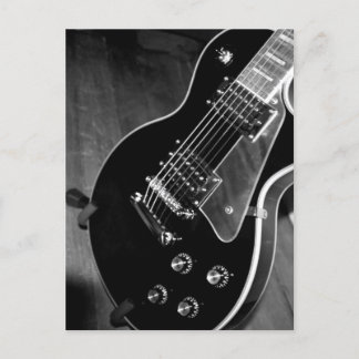 Black Electric Guitar Vykort