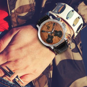 Black Electric Guitars Boys Watch Armbandsur