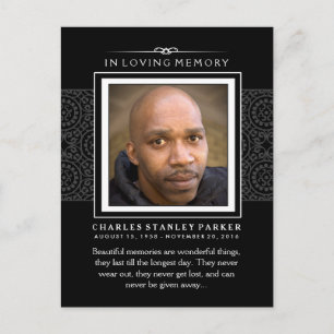 Black Elegance Sympathy Tack Photo PostCard Vykort