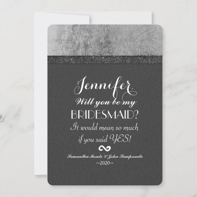 Black Elegant Chic Faux Foil & Glitter Inbjudningar (Framsida)