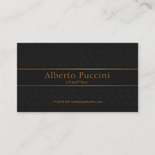 Black Elegant Cubes Guld Line Banner Chauffeur Visitkort