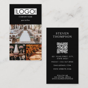 Black Elegant Event Planing Business 3 Foton Visitkort