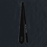 Black Elegant Gothic Monogram Namn Medieval Typo Slips<br><div class="desc">Svart Elegant Gothic Monogram Namn Medieval Typo-halslips med personlig initialer i gammalt gult medeltida kalligrafiskript och eget namn,  firande,  bröllop-par namn eller anpassningsbar med sofistikerat sans serif-teckensnitt. Snyggt svart och vitt färger fullt anpassade i alla färg. Mycket klassig och elegant,  perfekt som gåva till groomsman.</div>