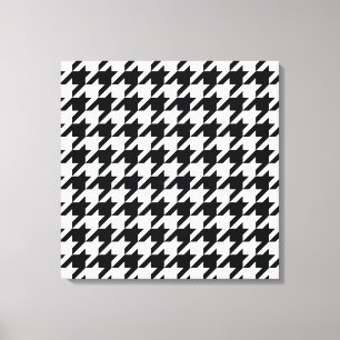 Black Elegant Houndstooth Canvastryck