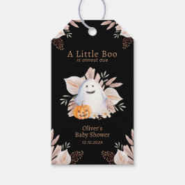 Black Elegant Little Boo Boho Ghost Baby Shower Presentetikett