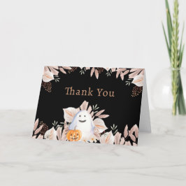 Black Elegant Little Boo Boho Ghost Baby Shower Tack Kort