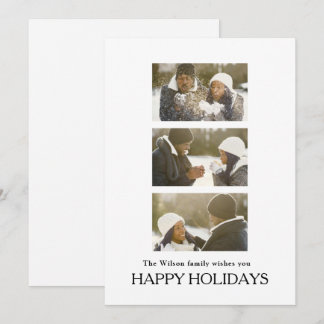 Black Elegant Merry Christmas Greeting Photo Inbjudningar