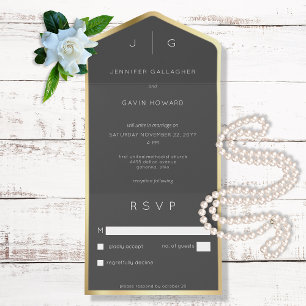 Black Elegant Modern Monogram