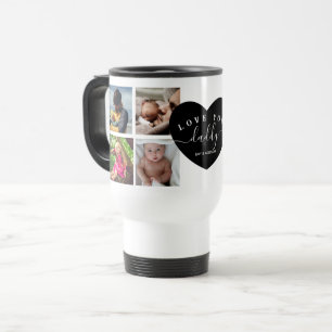 Black Elegant Modern Pappa Photo Collage Anpassnin Resemugg