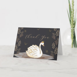 Black Elegant Princess Svan Butterfly Baby Shower Tack Kort
