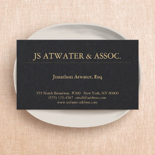 Black Elegant Professionell Corporate Attorney Visitkort