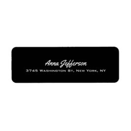 Black Elegant Professionell Modern Personal Returadress Etikett