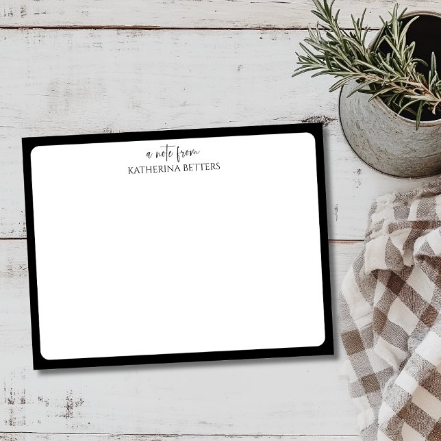 Black Elegant Timeless Statnionery Note Card Inbjudningar (Skapare uppladdad)