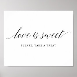 Black Elegant Typography Bröllop "TREAT"-tecken Poster