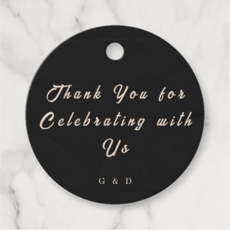 Black Elegant Wedding Favor Tag Gåvor Etiketter
