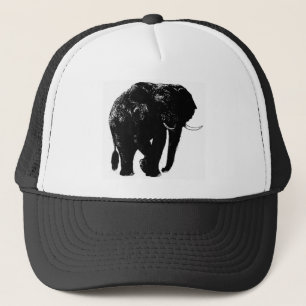 Black Elephant Silhouette Keps