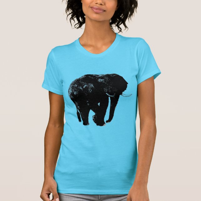Black Elephant Silhouette T Shirt (Framsida)