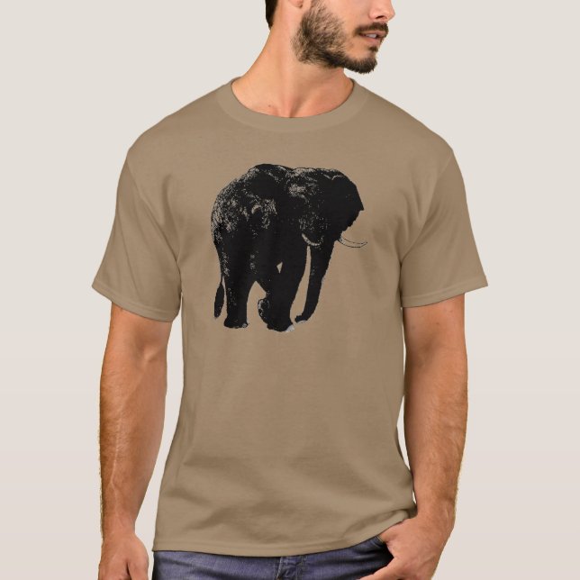 Black Elephant Silhouette T-shirt (Framsida)