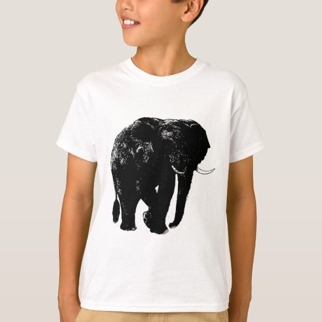 Black Elephant Silhouette T-shirt (Framsida)