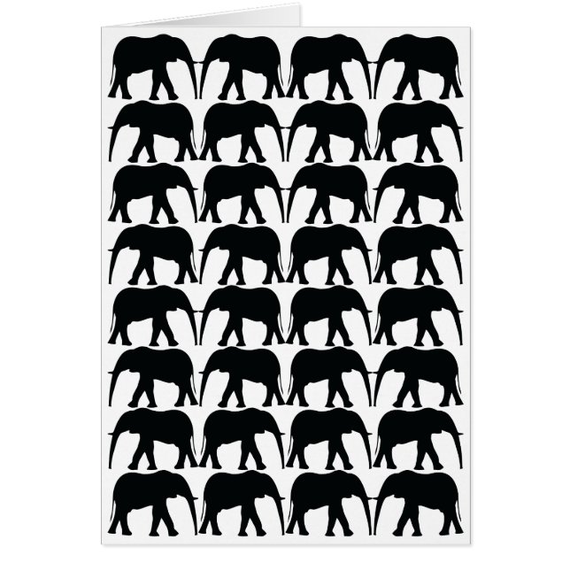 Black Elephants Hälsningskort (Framsidan)