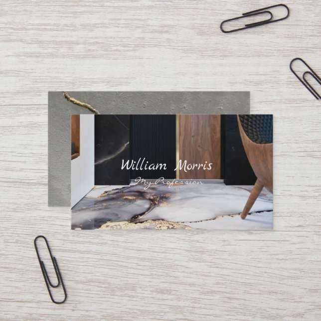 Black Elevator Lobby Door House Insida Broker Visitkort (Fram/Back In Situ)