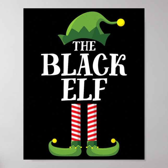Black Elf Matching Family Group jul Party Poster (Framsidan)