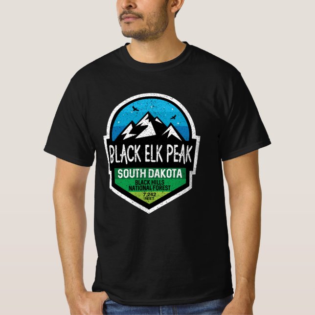 Black Elk Peak South Dakota Mountain Äventyr T Shirt (Framsida)