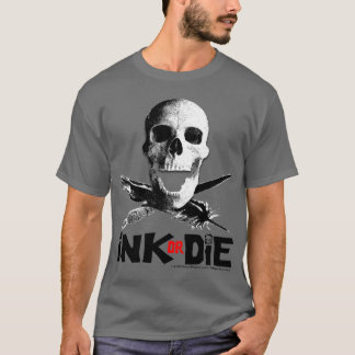"Bläck- eller matris" grå färgT-tröja Tee Shirt