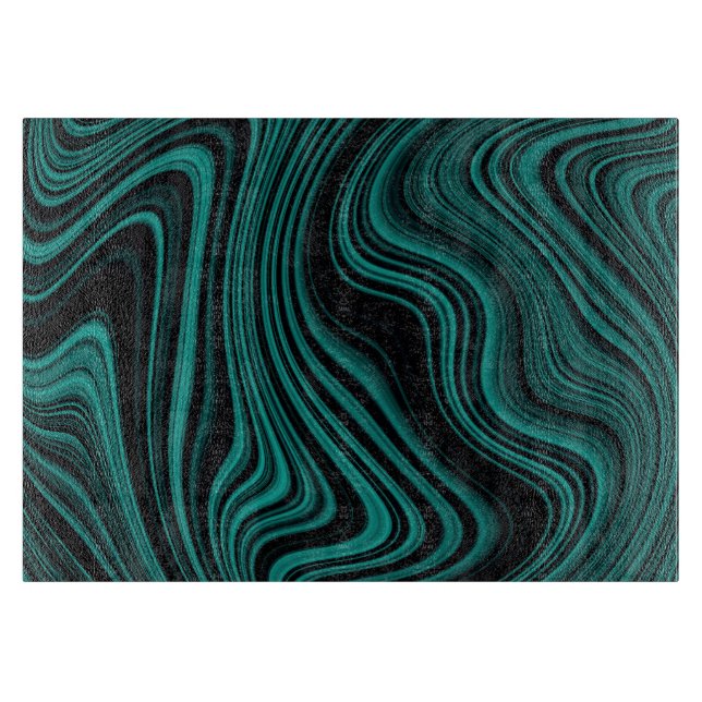 Black & Emerald Vågigt Agate Abstraction (Framsidan)