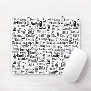 Black EMILY Namn On White Musmatta