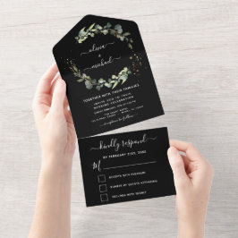 Black Eucalyptus Greenery Bröllop Elegant