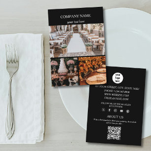 Black Event Planing Business 3 Foton QR-kod Visitkort