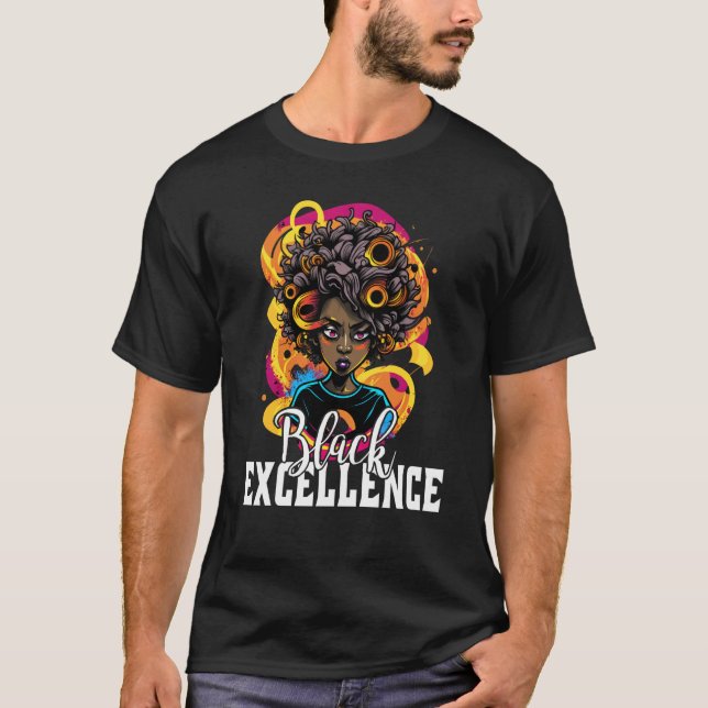Black Excellence African Pride Black History Month T Shirt (Framsida)