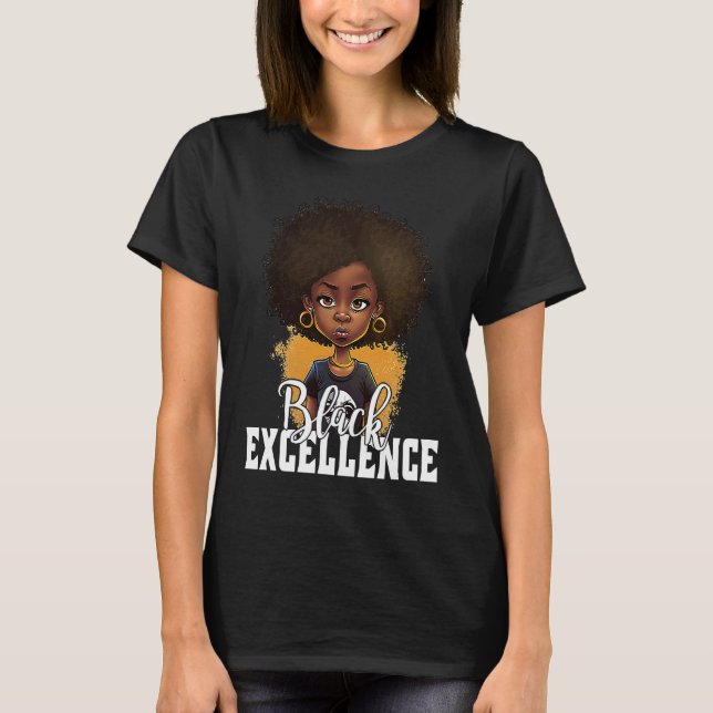 Black Excellence African Pride Black History Month T Shirt (Framsida)