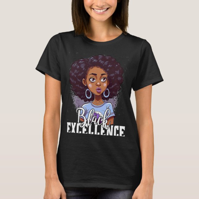Black Excellence African Pride Black History Month T Shirt (Framsida)