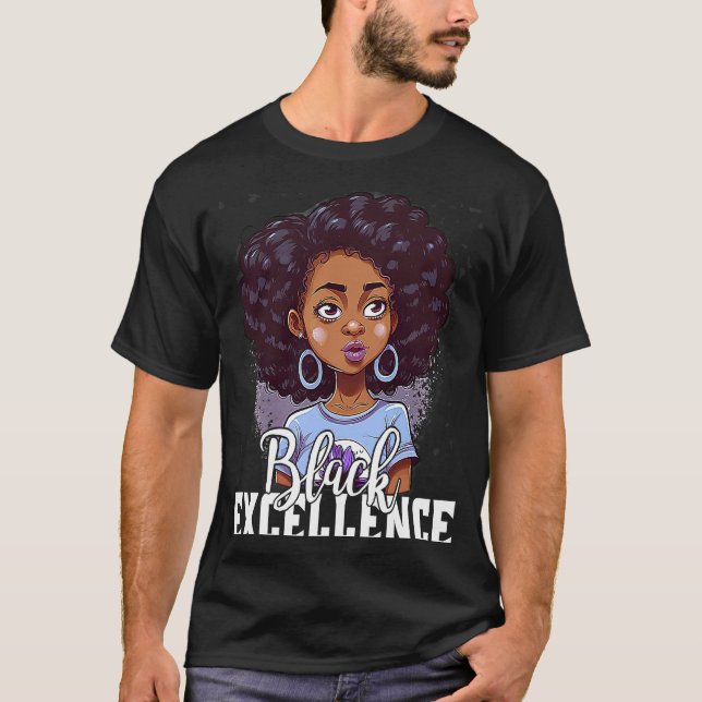 Black Excellence African Pride Black History Month T Shirt (Framsida)