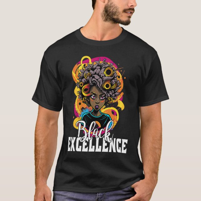 Black Excellence African Pride Black History Month T Shirt (Framsida)