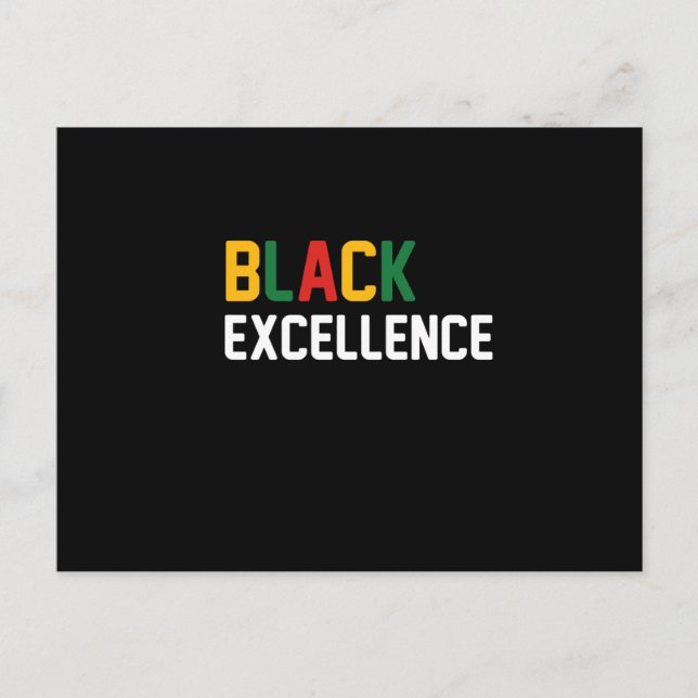 Black Excellence Black Proud Meddelande Vykort (Framsida)