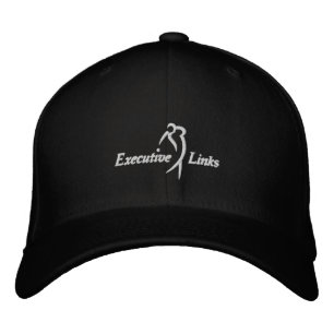 Black Executive Links Passande Hat Broderad Keps